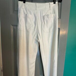 Anthropologie - Maeve -The Collette Cropped Pants Size 29 Cream Linen